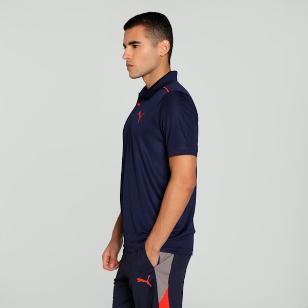 Men's Piping Cricket Polo, PUMA Navy-PUMA Red, extralarge-IND