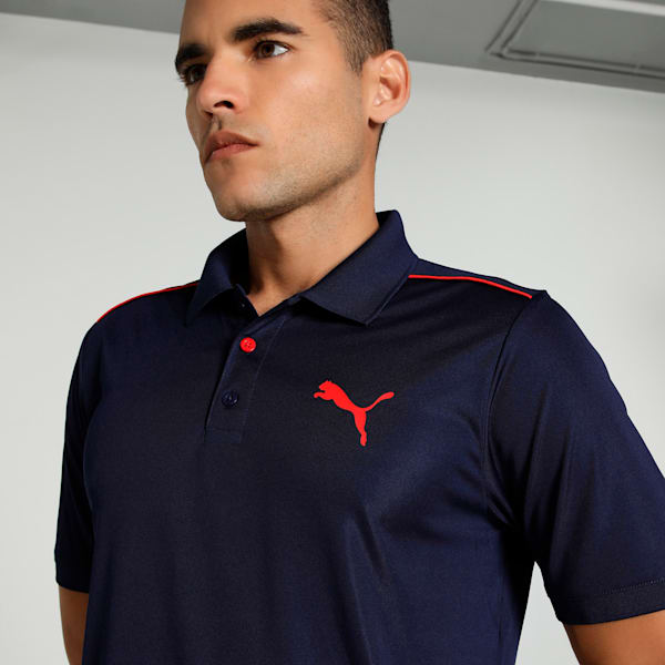 Men's Piping Cricket Polo, PUMA Navy-PUMA Red, extralarge-IND
