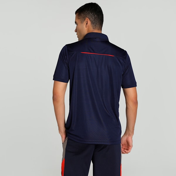 Men's Piping Cricket Polo, PUMA Navy-PUMA Red, extralarge-IND