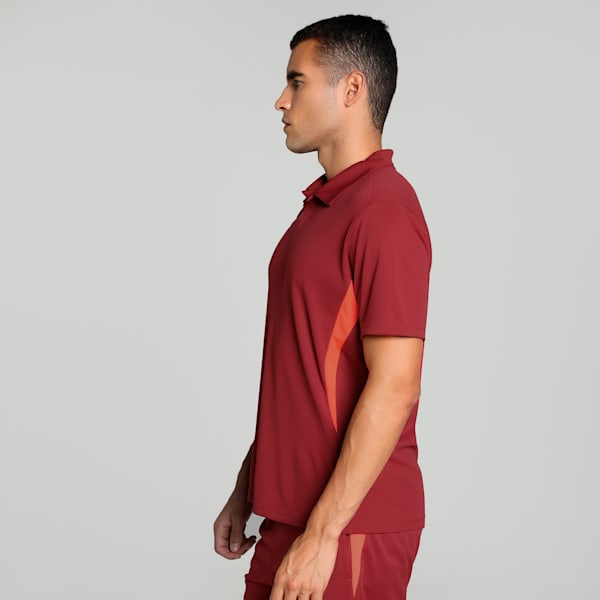 Individual Men's Padel Tennis Polo, Dark Crimson-PUMA White-Glowing Red, extralarge-IND