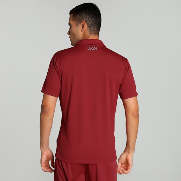 Individual Men's Padel Tennis Polo, Dark Crimson-PUMA White-Glowing Red, extralarge-IND