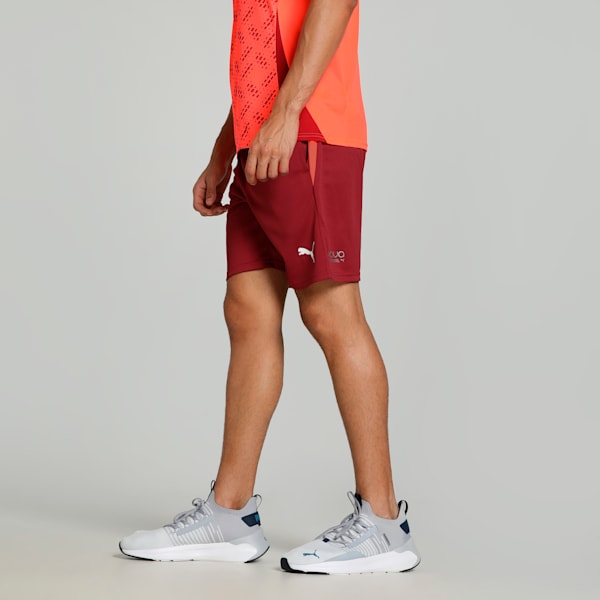 Individual Men's Slim Fit Padel Tennis Training Shorts, Dark Crimson-PUMA White-Glowing Red, extralarge-IND