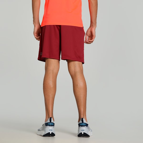 Individual Men's Slim Fit Padel Tennis Training Shorts, Dark Crimson-PUMA White-Glowing Red, extralarge-IND