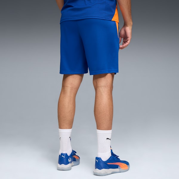 Individual Men's Slim Fit Padel Tennis Training Shorts, Vivid Blue-Heat Fire, extralarge-IND