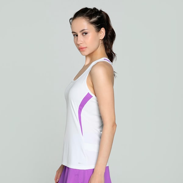 Individual Women's Slim Fit Padel Tennis Tank Top, PUMA White-Aquatic-Purple Glimmer, extralarge-IND