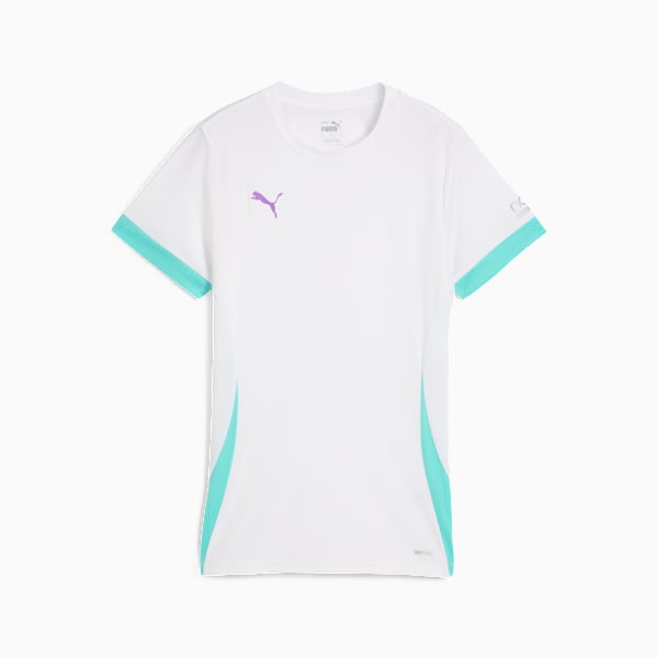 INDIVIDUAL Padel Jersey Women, PUMA White-Purple Glimmer-Aquatic, extralarge