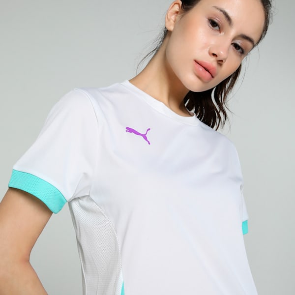 Individual Women's Padel Tennis Jersey, PUMA White-Purple Glimmer-Aquatic, extralarge-IND