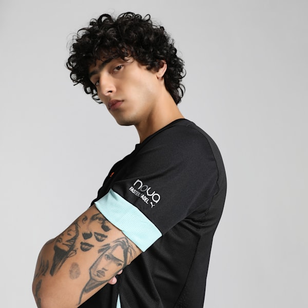 Individual Men's Padel Tennis Jersey, PUMA Black-Heat Fire-Safe Lake, extralarge-IND
