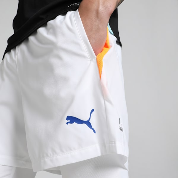 Individual 2-in-1 Men's Court Shorts, PUMA White-Vivid Blue-Heat Fire, extralarge-IND