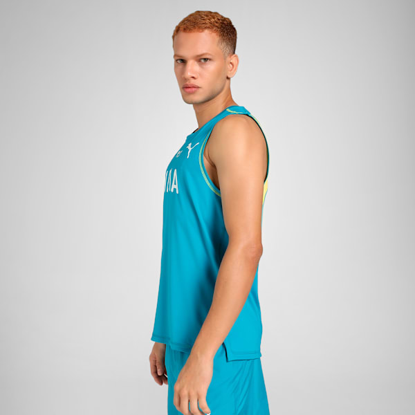 AFI Train Men's Track Sleeveless T-shirt, Caribbean Sea, extralarge-IND