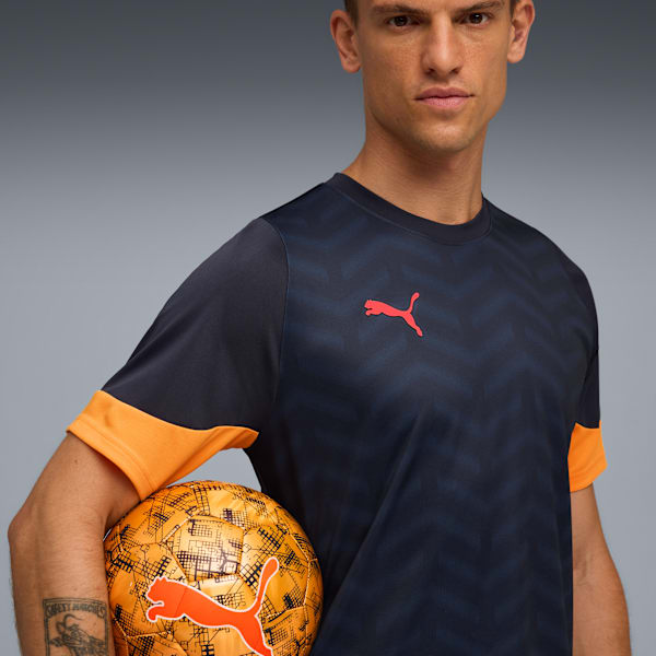 individualCUP Men's Graphic Print Football Jersey, New Navy-Glowing Red-Heat Fire, extralarge-IND