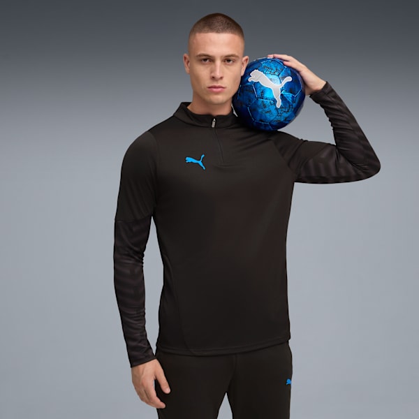 individualCUP Football Quarter-Zip Top Men, PUMA Black-PUMA White-Ultra Blue, extralarge