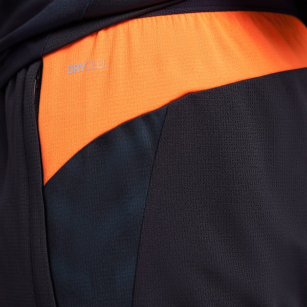 individualCUP Training Men's Knitted Football Shorts, New Navy-Glowing Red-Heat Fire, extralarge-IND