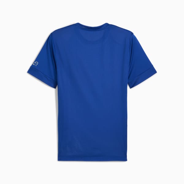 indPadel Men's Sweat-Wicking Graphic Jersey, Vivid Blue-PUMA White, extralarge-IND