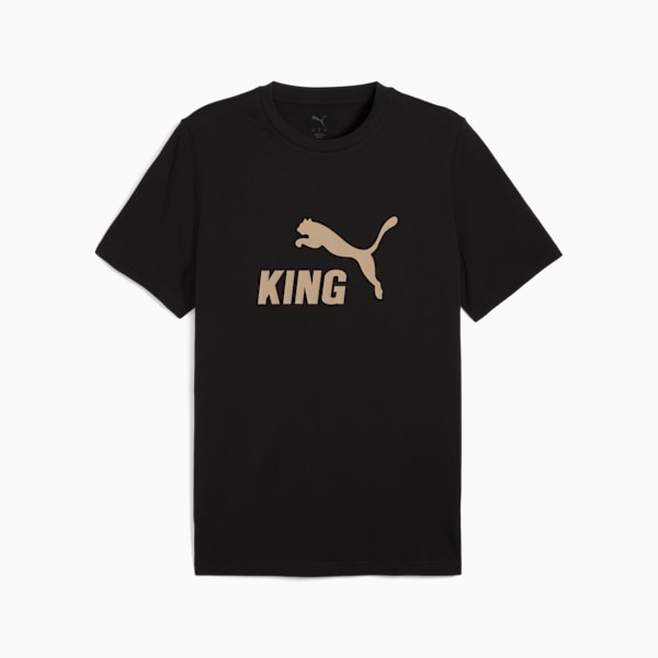 メンズ サッカー キング ロゴ 半袖 Tシャツ, PUMA Black-PUMA Gold, extralarge-JPN