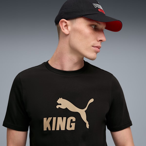 メンズ サッカー キング ロゴ 半袖 Tシャツ, PUMA Black-PUMA Gold, extralarge-JPN