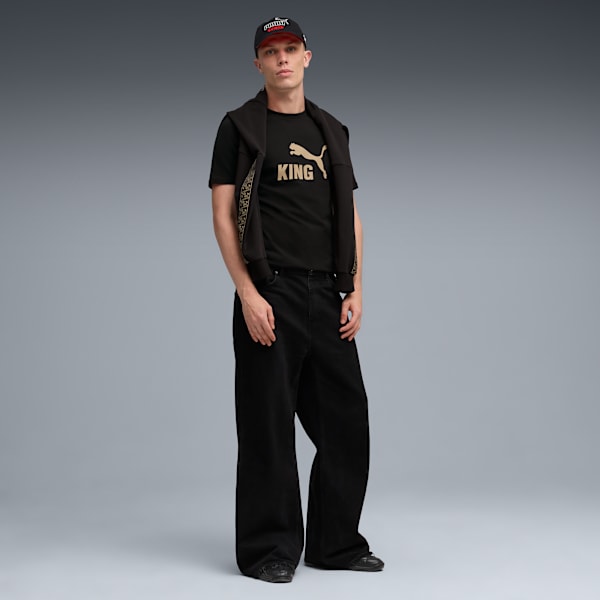 メンズ サッカー キング ロゴ 半袖 Tシャツ, PUMA Black-PUMA Gold, extralarge-JPN