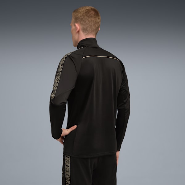 メンズ サッカー キング タッチ クォータジップ トップ, PUMA Black-PUMA Gold, extralarge-JPN