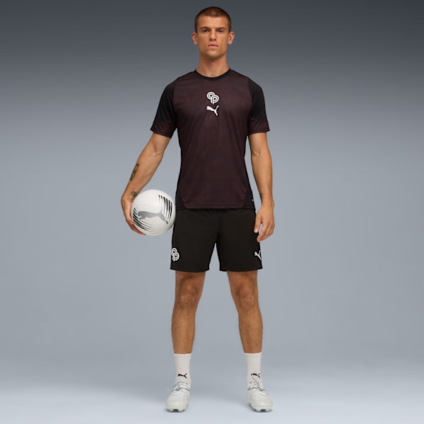 Shorts de entrenamiento CP NeverStop para hombre, PUMA Black-PUMA White-For All Time Red, extralarge