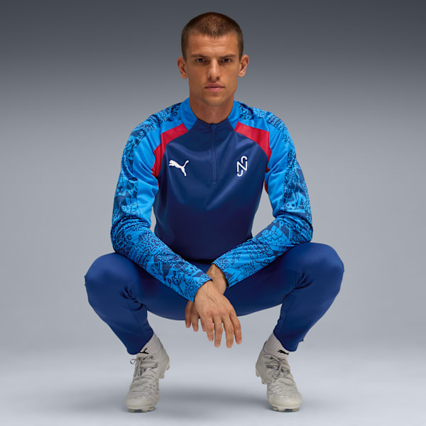 Neymar Jr Playmaker Football 1/4 Zip Men, Blazing Blue-PUMA White-Ultra Blue, extralarge