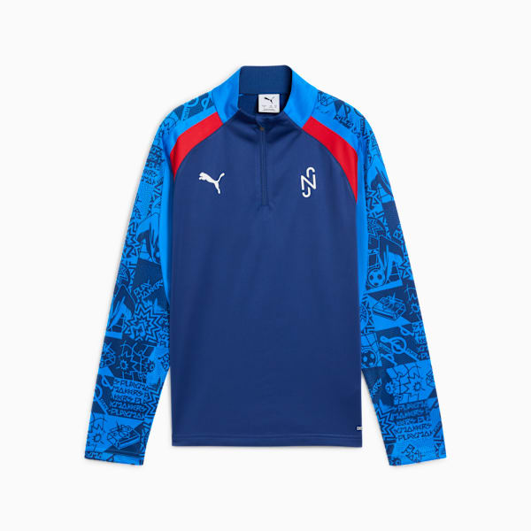 NeymarJRPlaymaker 1/4 zip Youth, Blazing Blue-PUMA White-Ultra Blue, extralarge