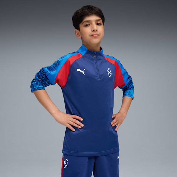 NeymarJRPlaymaker 1/4 zip Youth, Blazing Blue-PUMA White-Ultra Blue, extralarge