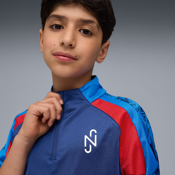 NeymarJRPlaymaker 1/4 zip Youth, Blazing Blue-PUMA White-Ultra Blue, extralarge