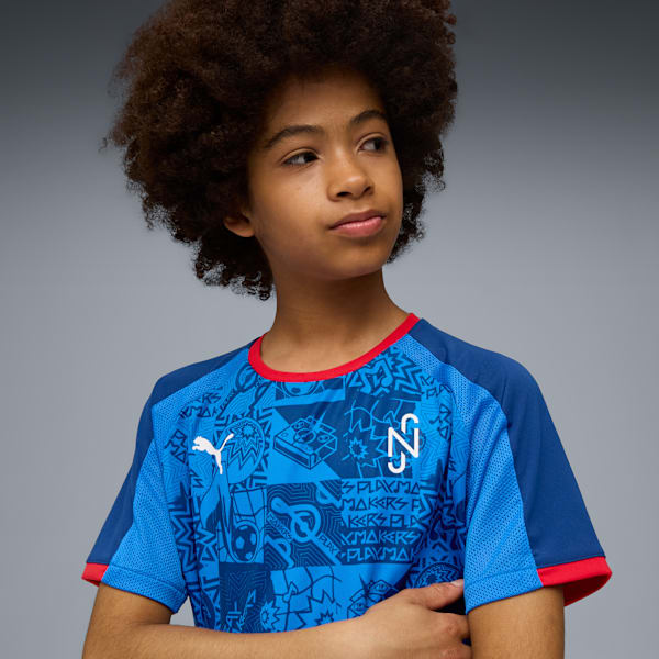 NeymarJR Playmaker Football Jersey Youth, Blazing Blue-PUMA White-Ultra Blue, extralarge