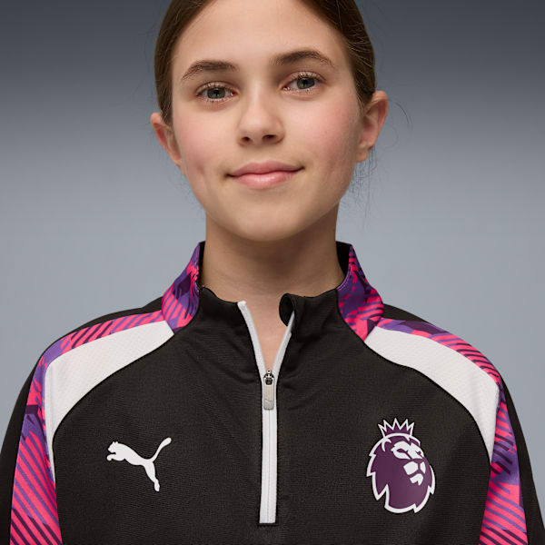 Premier League Quarter-Zip Top Brilliance Big Kids, PUMA Black-PUMA White, extralarge