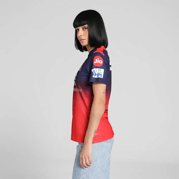 PUMA x RCB 2025 Women's Replica Jersey, PUMA Navy-Flame Scarlet, extralarge-IND