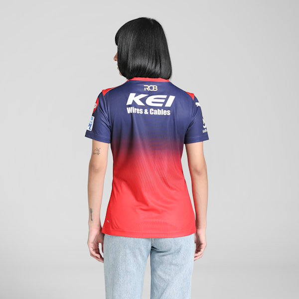 PUMA x RCB 2025 Women's Replica Jersey, PUMA Navy-Flame Scarlet, extralarge-IND