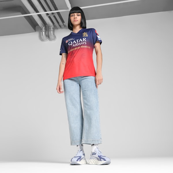 PUMA x RCB 2025 Women's Replica Jersey, PUMA Navy-Flame Scarlet, extralarge-IND