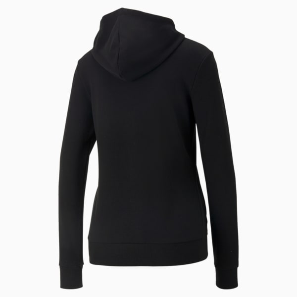 Sudadera con capucha bordada Essentials+ para mujer, Puma Black, extralarge