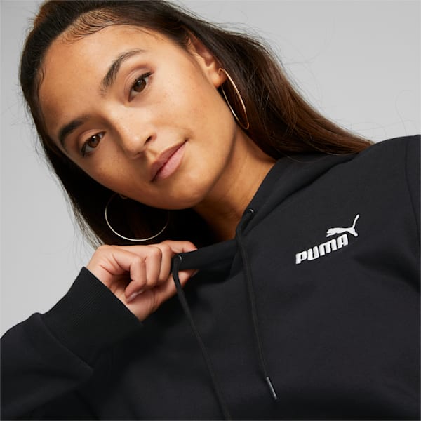 Sudadera con capucha bordada Essentials+ para mujer, Puma Black, extralarge