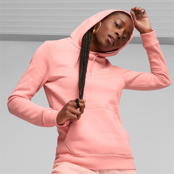 Essentials+ Embroidery Hoodie Women, Peach Smoothie, extralarge-IND