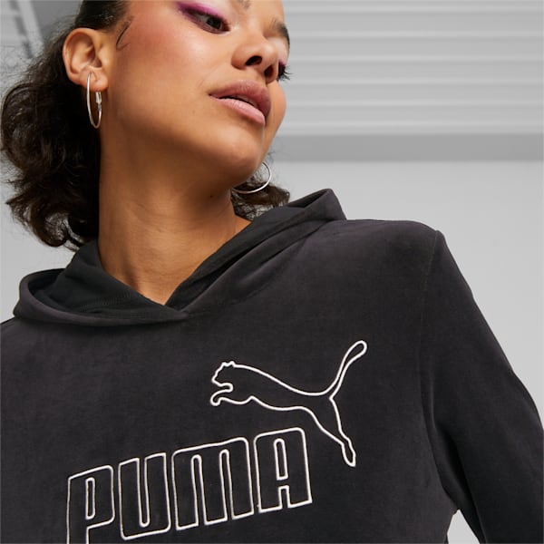Essentials+ Velour Women's Hoodie, Puma Black