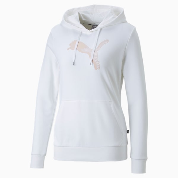 Power Graphic Women's Regular Fit Hoodie, Puma White, extralarge-IND