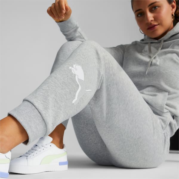 Power Graphic Women's Regular Fit Pants, Light Gray Heather, extralarge-IND