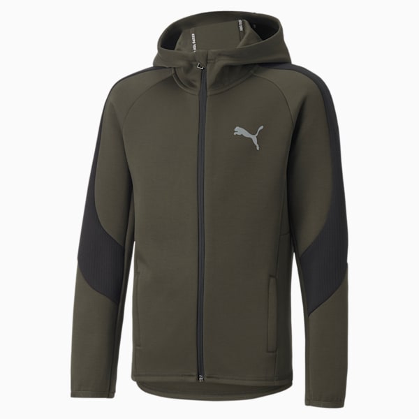 EVOSTRIPE Full-Zip Youth Regular Fit Jacket, Forest Night, extralarge-IND