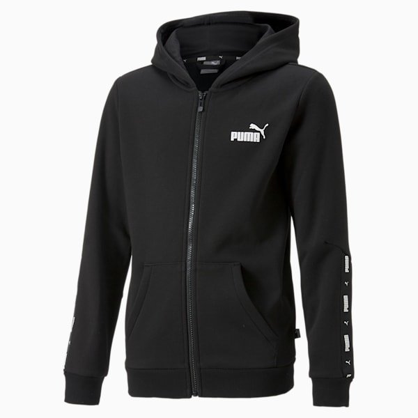 Essentials Tape Big Kids' Full-Zip Hoodie, Puma Black, extralarge
