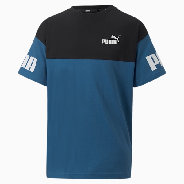 Power Colour Block Tee Youth, Lake Blue, extralarge-GBR
