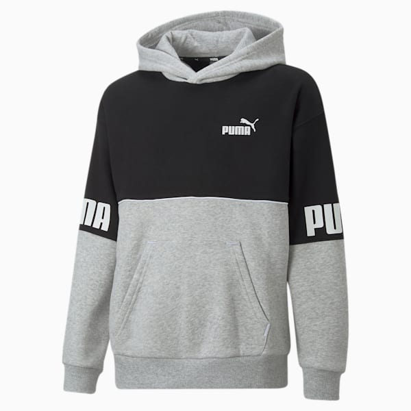 Power Color Block Hoodie Big Kids, Light Gray Heather, extralarge