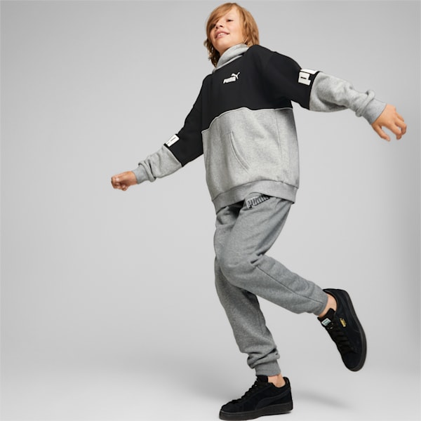 Power Color Block Hoodie Big Kids, Light Gray Heather, extralarge