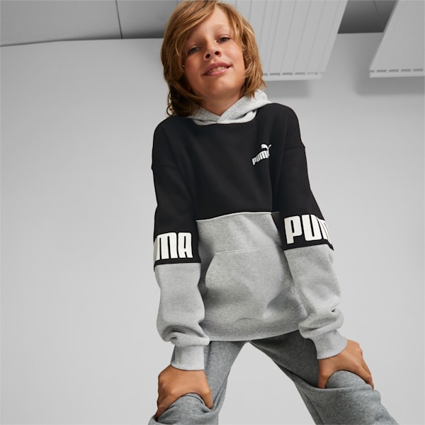 Power Color Block Hoodie Big Kids, Light Gray Heather, extralarge