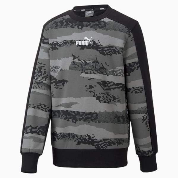 Alpha Printed Youth Regular Fit Sweatshirt, Puma Black, extralarge-IND