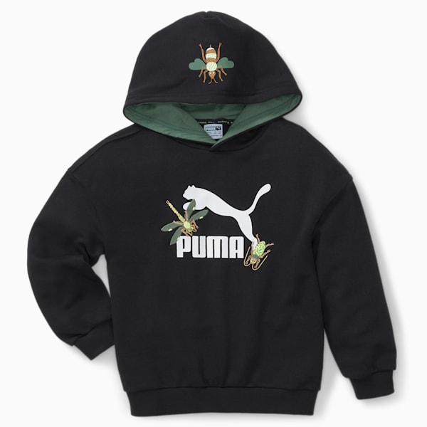 Sudadera con capucha Small World para niños, Puma Black, extralarge