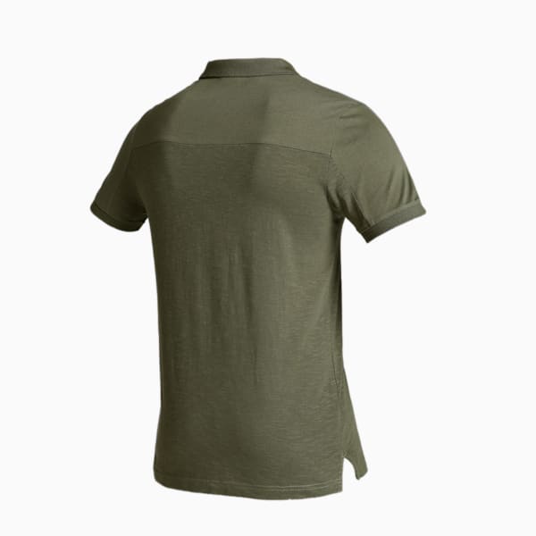 Slub Men's Slim Fit Polo, Green Moss, extralarge-IND