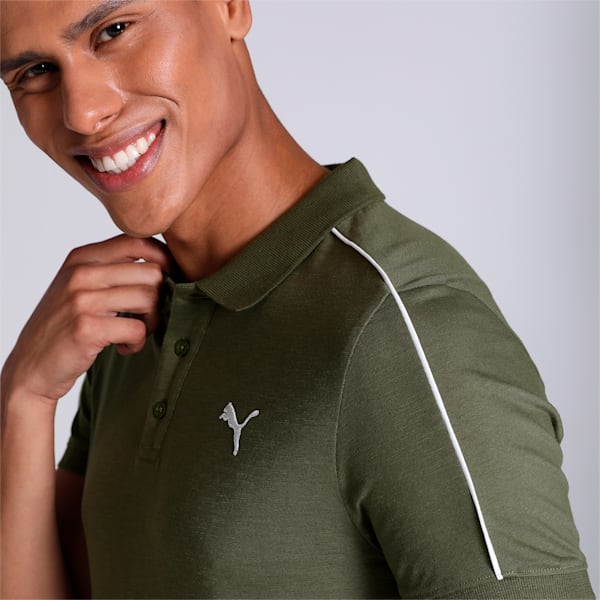 Slub Men's Slim Fit Polo, Green Moss, extralarge-IND