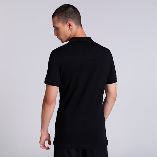 Men's Slim Fit Slub Polo, PUMA Black, extralarge-IND