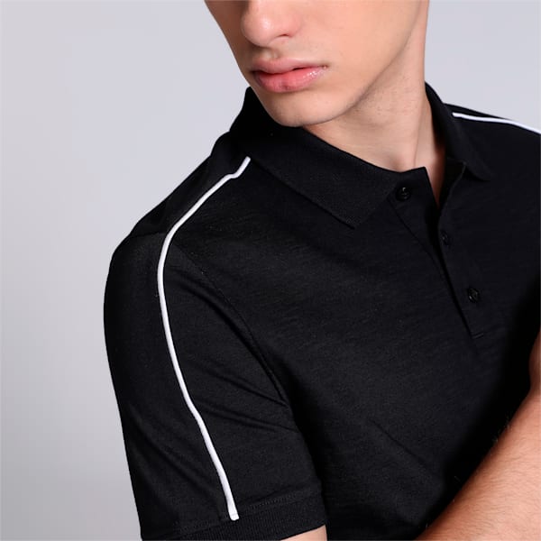 Slub Men's Slim Fit Polo, PUMA Black, extralarge-IND